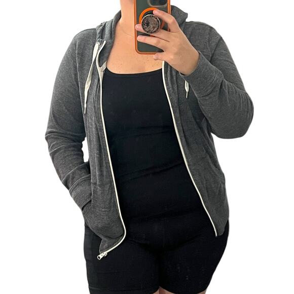 Xersion (M) Hooded Full Zip Two Front Pocket Casual Knit Layering Comfy Jacket - Picture 9 of 12